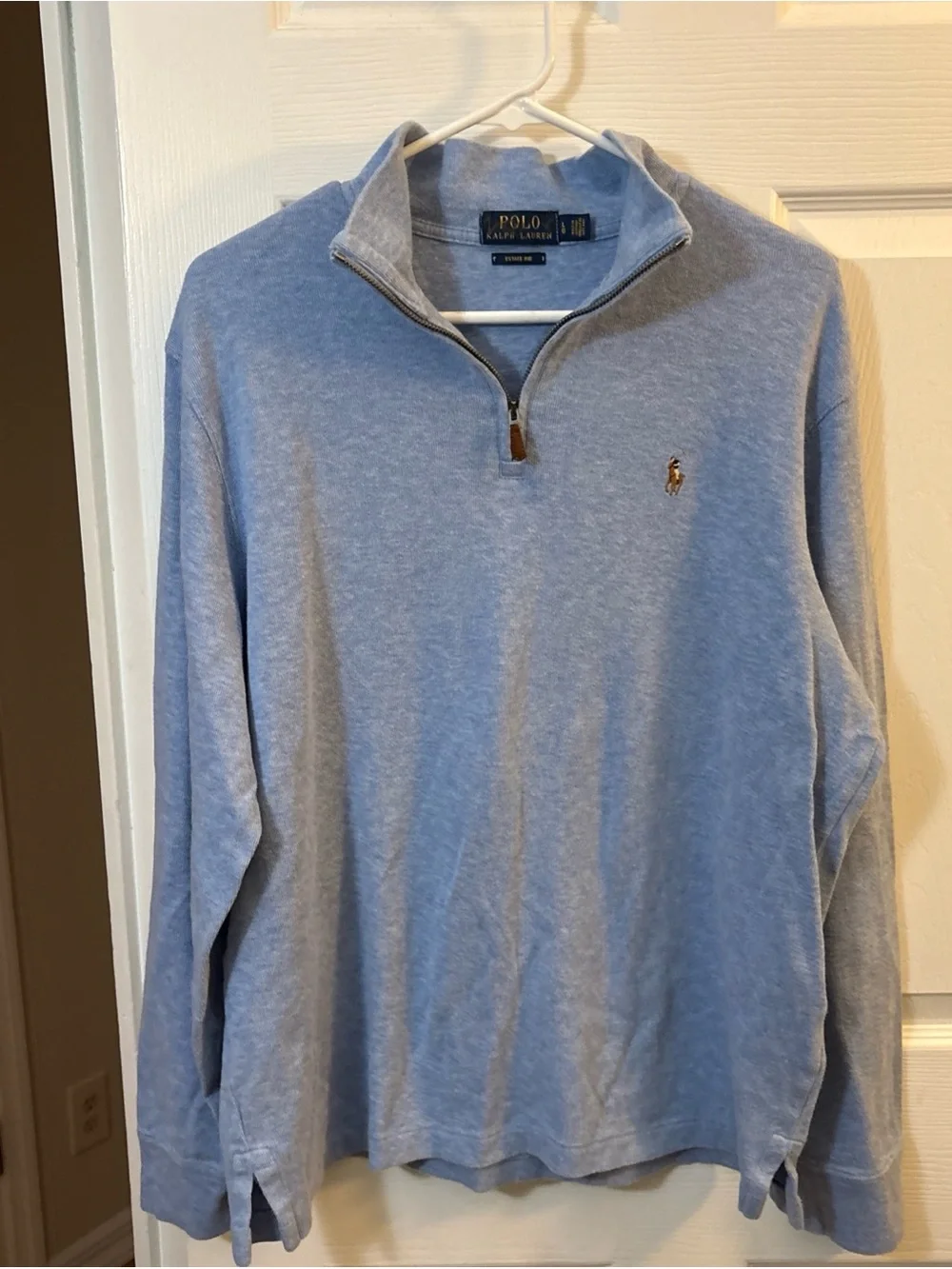 Polo by Ralph Lauren Light Heather Blue Quarter-Zip Sweater
